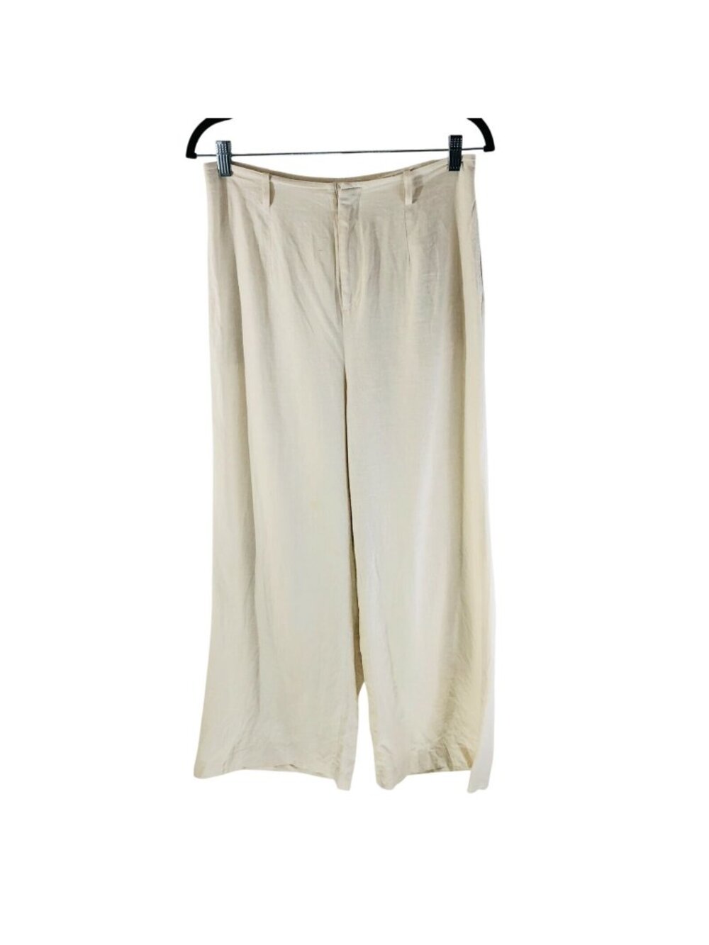Open Edit Womens Pants Linen Wide Leg Beige Lightweight Size M